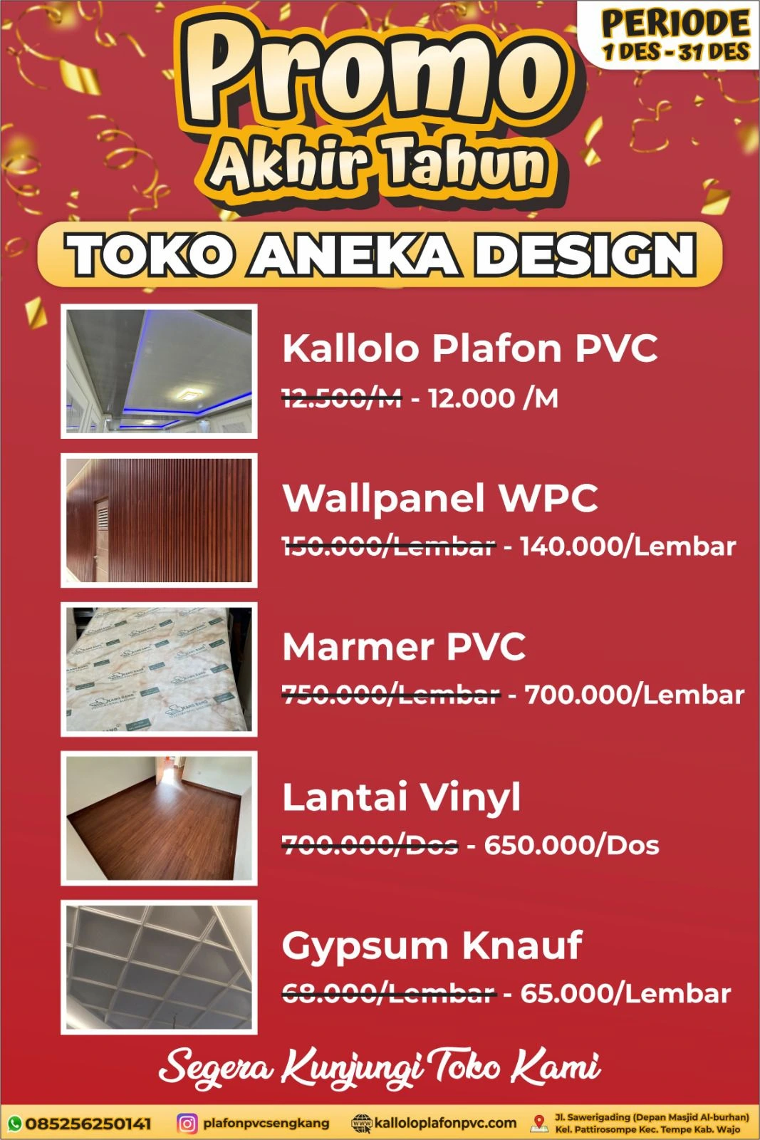 Promo plafon PVC Kota Sengkang Wajo